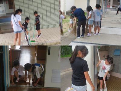 縦割り掃除の様子