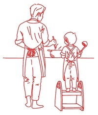 親子で料理