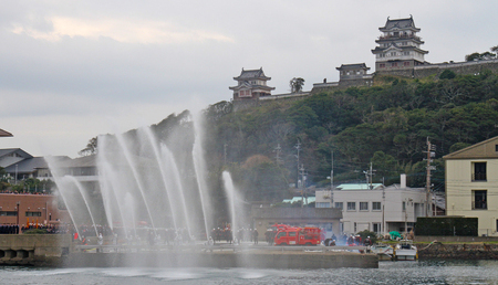 一斉放水の写真