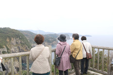 大賀断崖を見学する参加者の画像