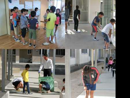 縦割り掃除の様子