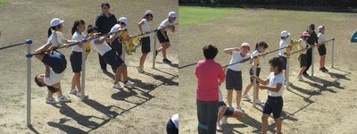 逆上がりの練習の様子