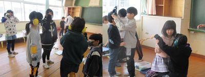 高齢者疑似体験の様子