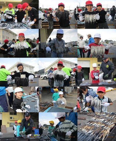 あご焼き体験の様子
